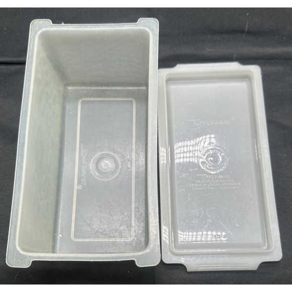 Vintage Tupperware Clear Opaque Butter Dish Keeper 638-4 lid 638-2 bottom - Picture 6 of 8